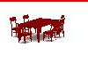 red dinning table set