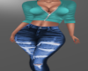 Comfy Teal Jeans Fit