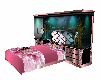 Fishtank pink black bed