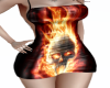 Skull Flaming leather dr