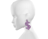 Purple dollar earrings