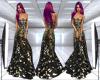 Long Gown Gold Black