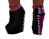 Pink Laced Wedge Boots