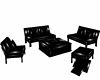 Black PVC Sofa Set