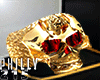 Pғ| Gold Skull Ring