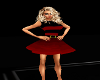 red,black strip dress,