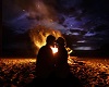 Fireplace Couple Kiss