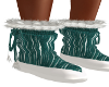 Teal/White Snuckle Boots