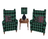 Black Green chairs