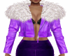 Purple Leather FurJacket