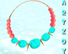 ! Turquoise Coral Hoops