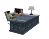 Blue wood desk
