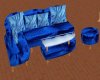 blue satin couch set