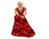 Red Deep V Neck Gown