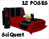 Red Satin 12 Pose Bed