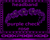 purple check rose headba