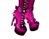 Pink Goth Skull Boots