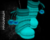 xMx:Fluffy Teal Boots