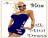 ~B~ Silk Mini Dress Blue
