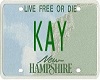{v} Kay Licence Plate