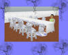 blue  bows wedding table