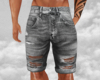 Grey denim shorts