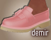 [D] Sue pink loafer