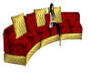 Sofa Rojo y Dorado