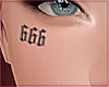 ♡ 666 Face Tat