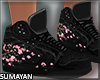 Floral Sneakers Black
