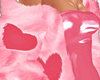Pink Hearts Fur Coat