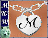 Silver M Tag Necklace