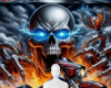 Motorcycle fire skull bg