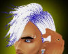 white hair tiped n blue