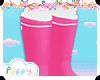 . Pink White Wellies