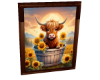 Highland Cow & Sunflower