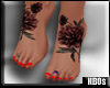 Art Tattoo Feet Red Nail
