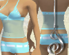 Turquoise belted tankini
