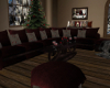 Dark Red Christmas Sofa