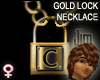 Gold Lock Necklace C (F)