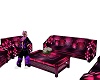 {P}Red Neon Sofa Set