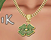 !1K Shamrock Necklace