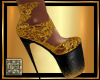 [L] GOLD Blk laced heels