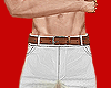 White Jeans + brown belt