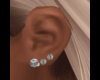 Triple diamond earrings