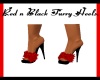 Black n Red Furry Heels 