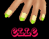 ~Elle~ Green Tip Nails