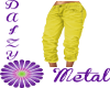 Yellow Baggy Capri Jeans