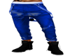 Blue strappy punk pants