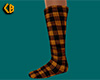 Gold Socks Plaid Tall F